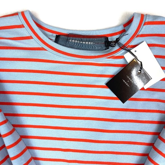 NWT Code X Mode Striped Crop Balloon Sleeve Top - Picture 2 of 8
